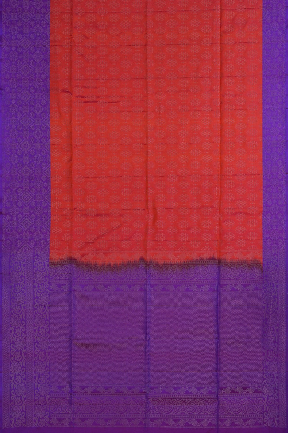 Image of Orange South Silk Saree